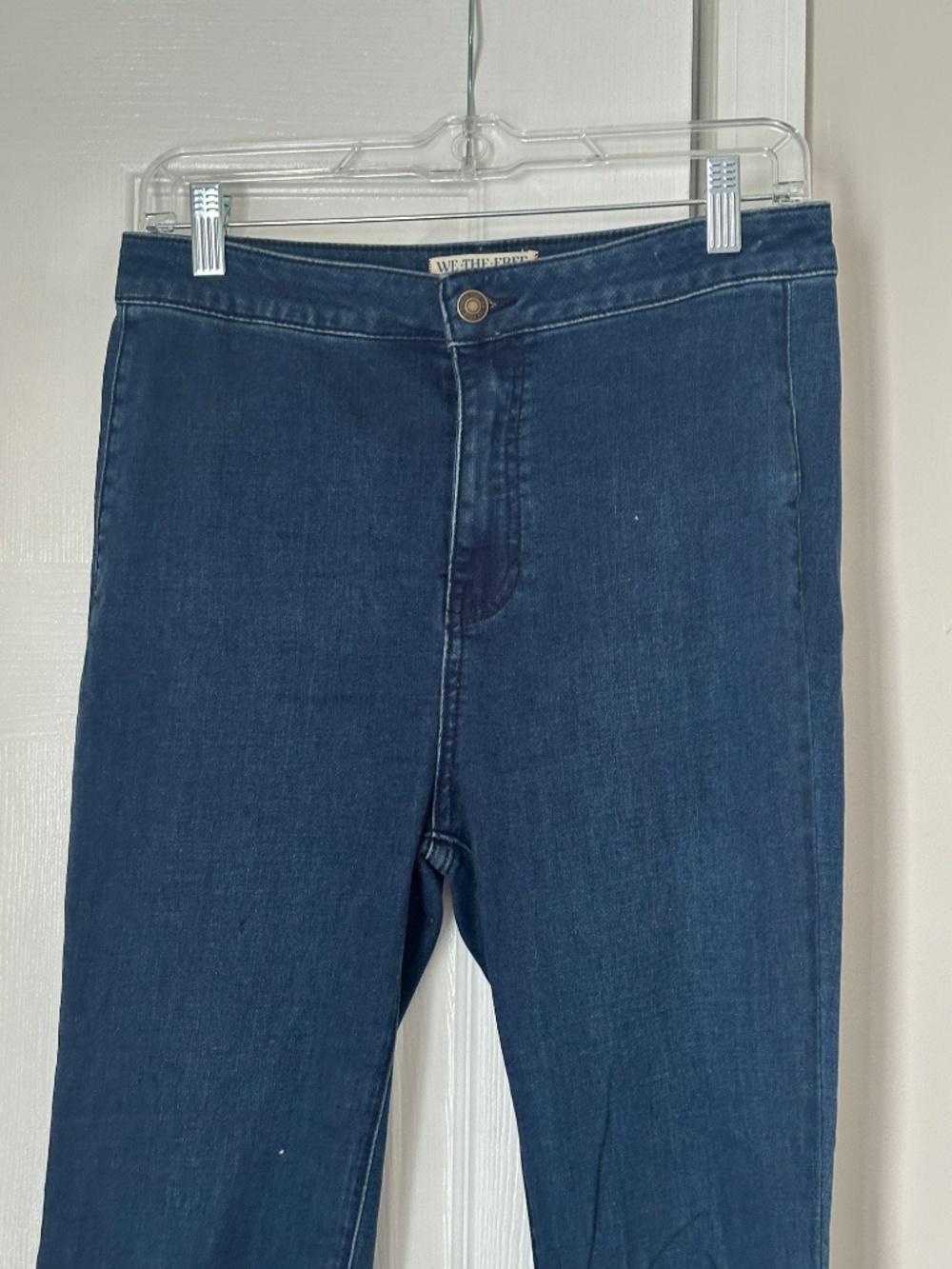Free People We the Free Float on Flare Jeans Dark Rich Blue Size 29 Boho - Picture 4 of 10